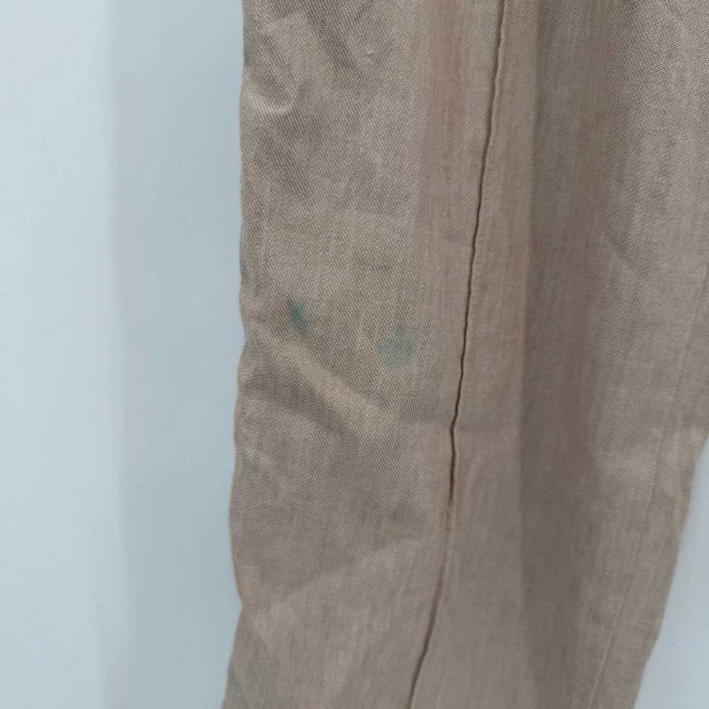 Michael Kors Men XXL Tan Linen Blend Elastic Drawstring Jogger Pants Khaki Beach